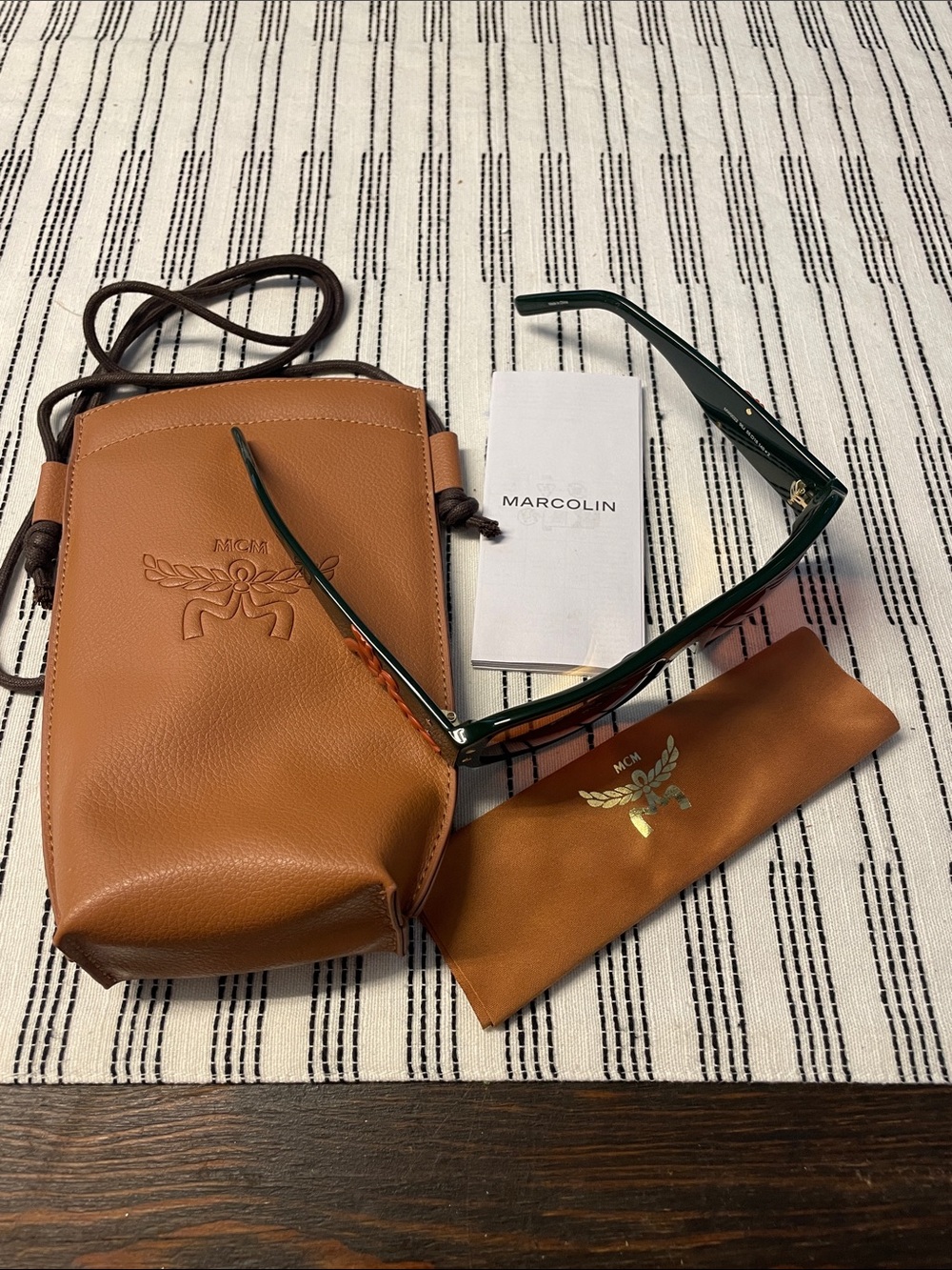 MCM Aviator Unisex Sunglasses with Tan Leather Pouch